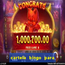 cartela bingo para cha de cozinha imprimir gratis